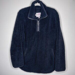 Cozy Sherpa Women's Full Zip Fleece Jacket,‎ Black, Size XL – Warm & Plush